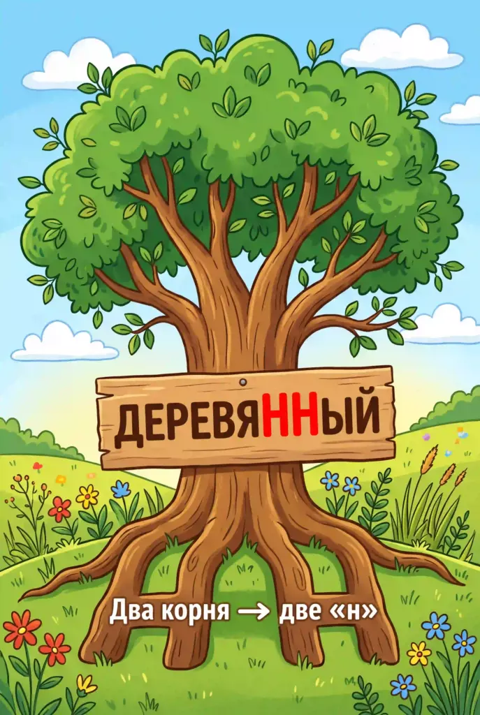 «Деревянный» или «деревяный» запоминалка