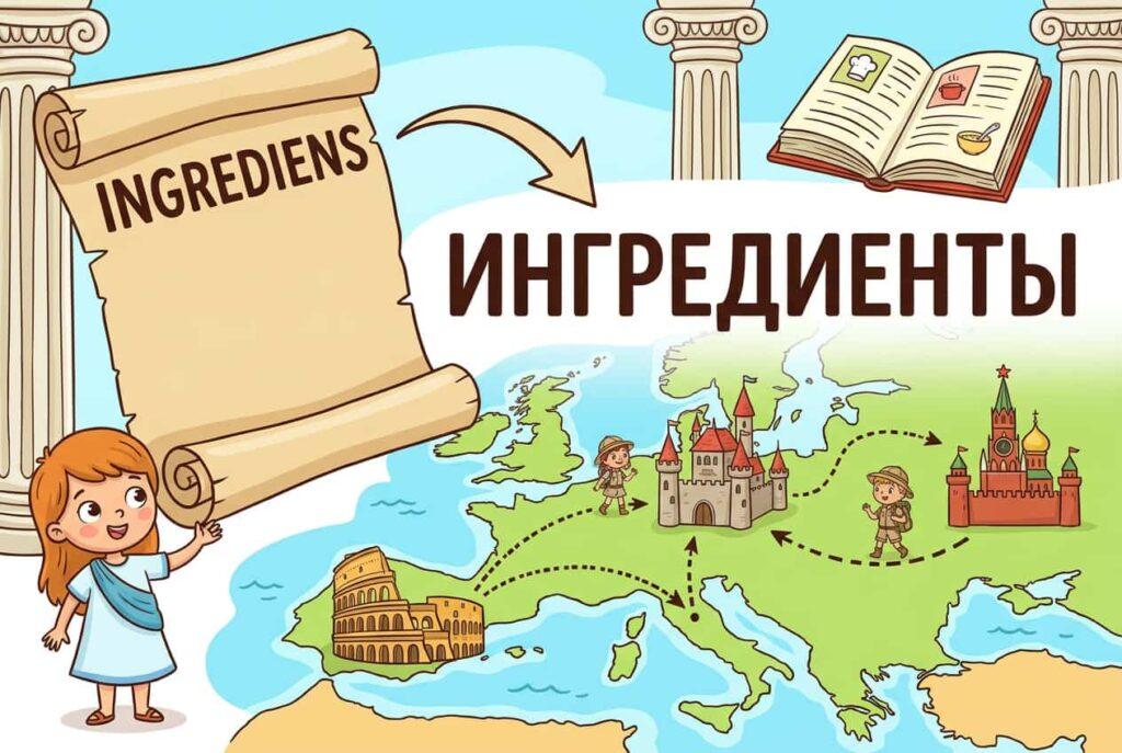 «Ингредиенты» или «ингридиенты» происхождение слова