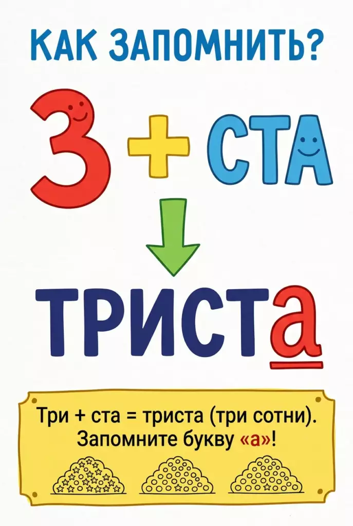 «Триста» или «тристо» запоминалка
