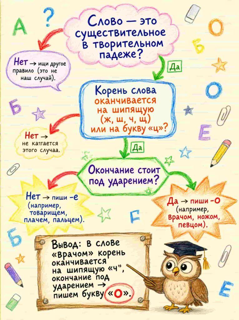 «Врачом» или «врачём» — правило