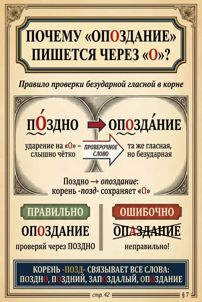 «Опоздание» или «опаздание» правило