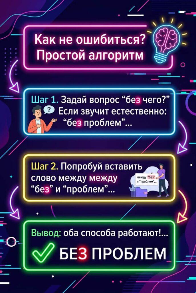 «Без проблем» или «бес проблем» — памятка